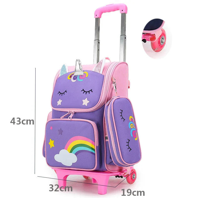 Cartable à roulette Licorne