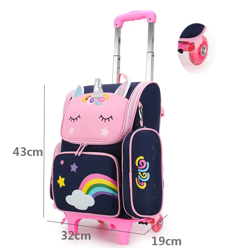 Cartable à roulette Licorne