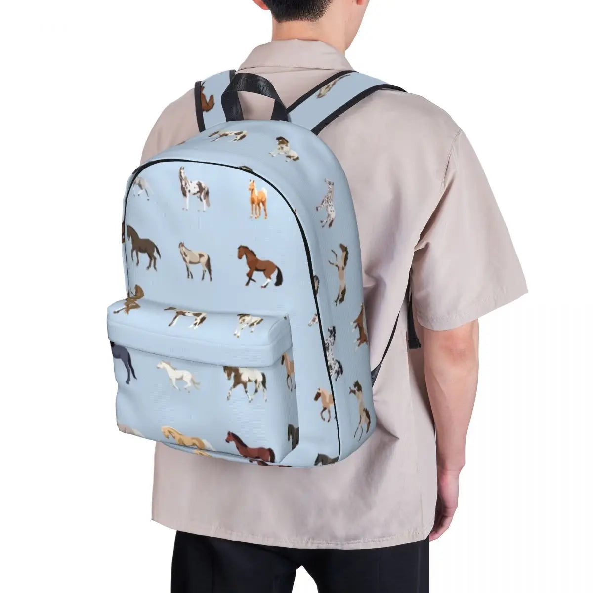 Cartable Scolaire Bleu Cheval