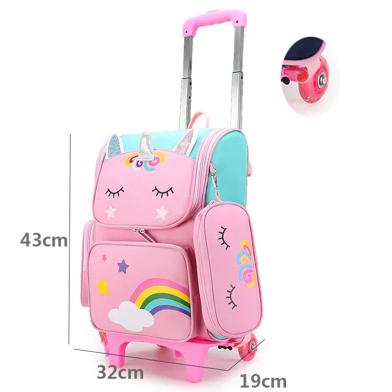 Cartable à roulette Licorne