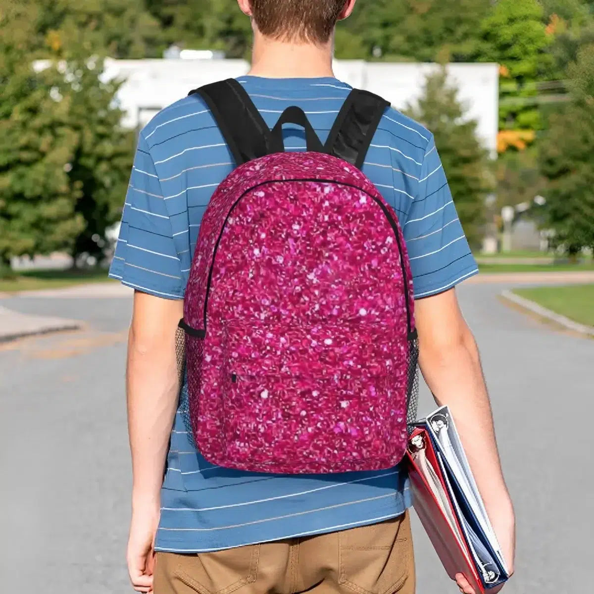 Cartable Paillettes Rose